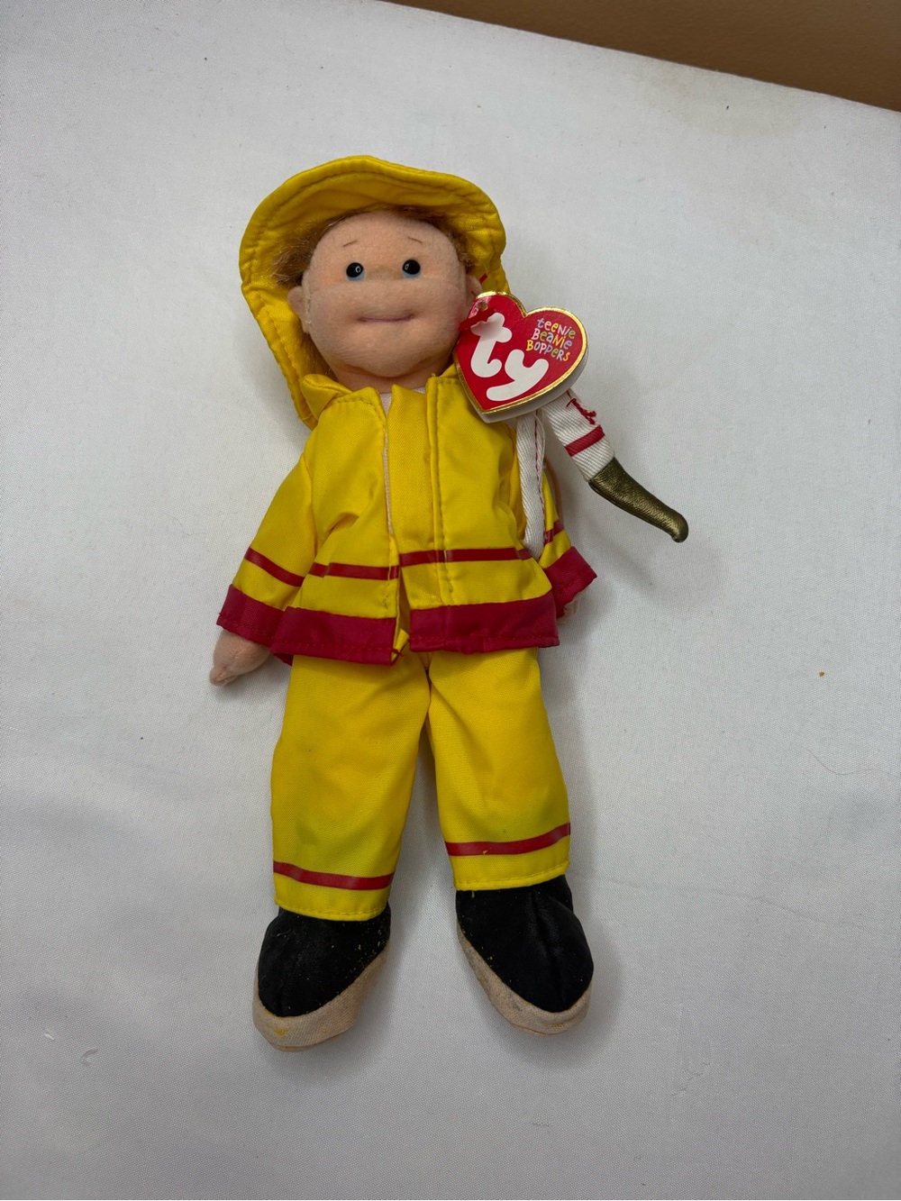 Ty Beanie Boppers Yellow Firefighter Doll - Kids Toy